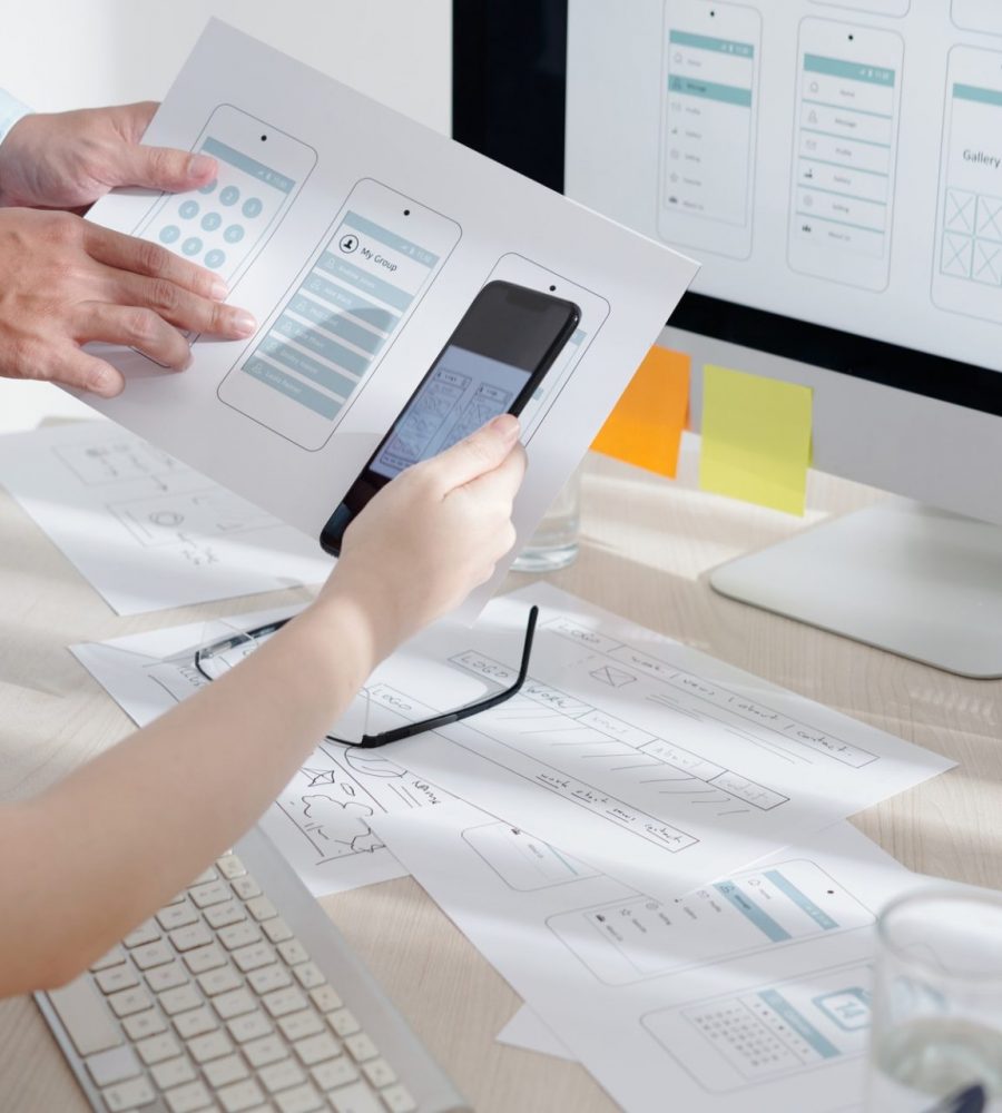 UI Designers Comparing Design Interface